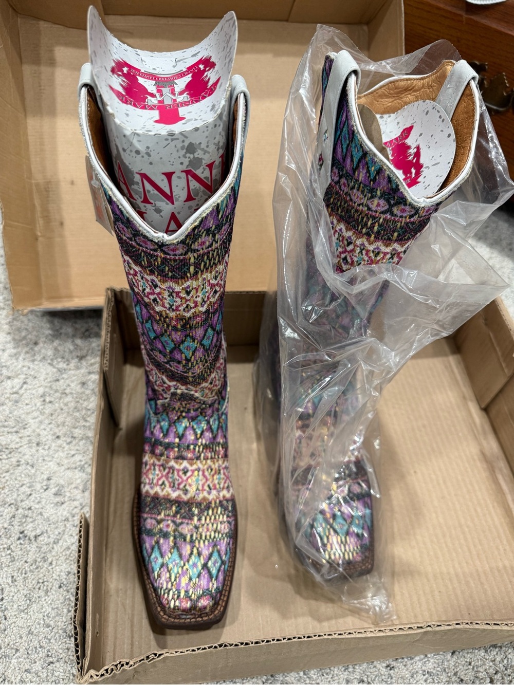 Patterned Over-the-Knee Boots in Multicolor